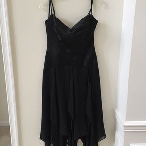 NWOT BCBG MaxAzria Black Lace Up Corset Style Chiffon Dress Retail $375